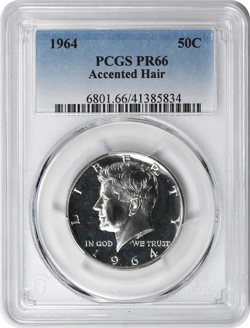 1964 Kennedy Half Dollar Accented Hair PR66 PCGS-1