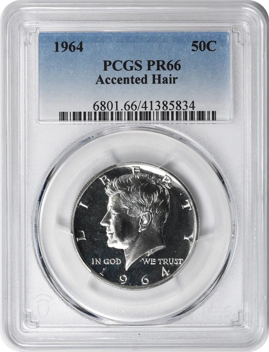1964 Kennedy Half Dollar Accented Hair PR66 PCGS