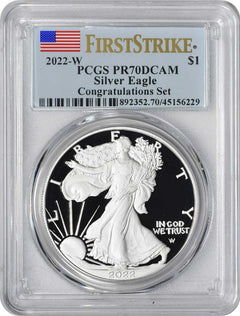 2022-W $1 American Silver Eagle Congratulations Set PR70DCAM First Strike PCGS-1