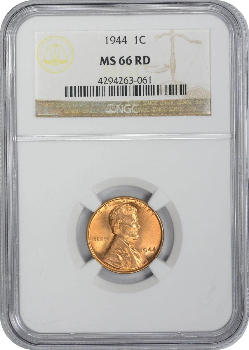 1944-P Lincoln Cent MS66RD NGC