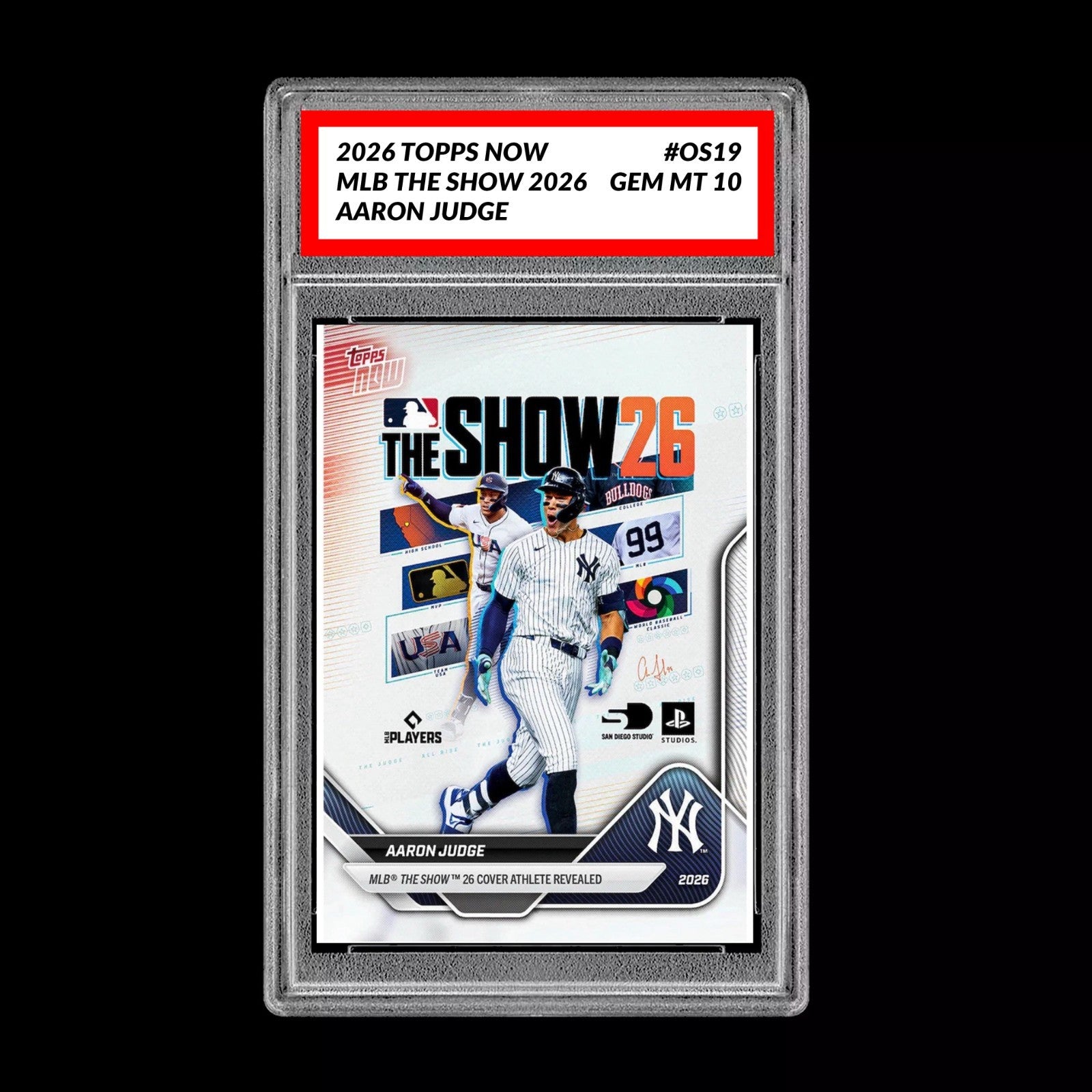 Graded 10 Aaron Judge #OS19 2026 Topps Now MLB The Show Cover Yankees-1