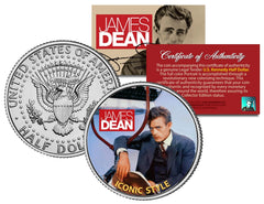 JAMES DEAN * ICONIC STYLE * JFK Kennedy Half Dollar US Colorized Coin *LICENSED*-1