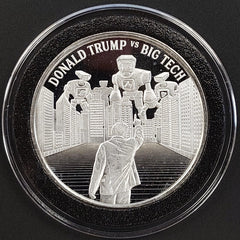 Donald Trump vs Big Tech, 45th President Trump, 1 Troy Oz .999 Fine Silver!-3