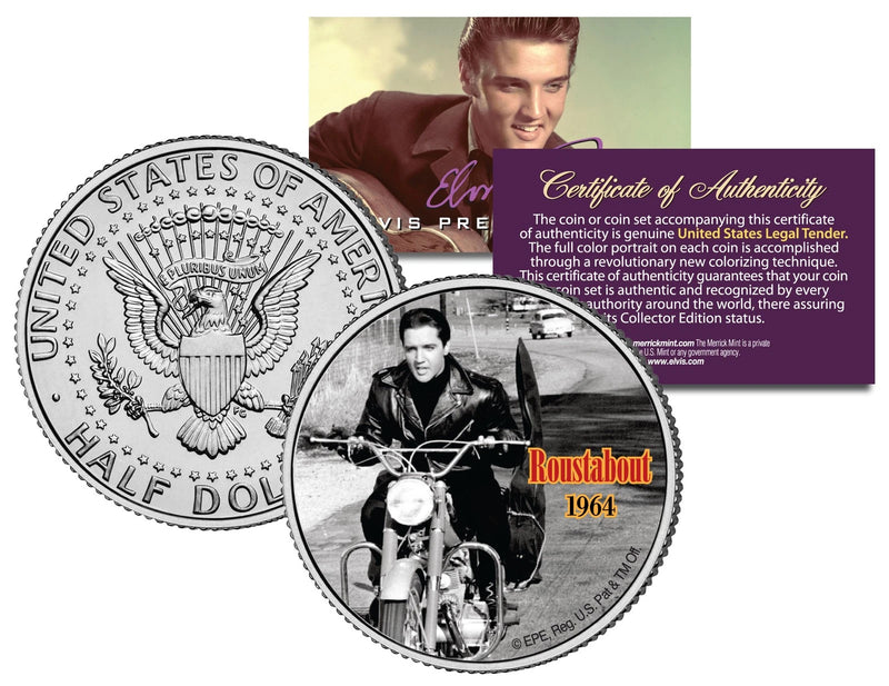 ELVIS PRESLEY - MOVIE * Roustabout * JFK Kennedy Half Dollar US Coin *LICENSED*-1