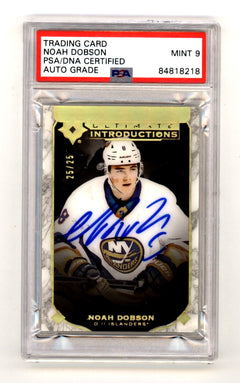 Noah Dobson 2019-20 UD Ultimate Introductions Gold RC #25/25 Signed PSA 9 Auto-1