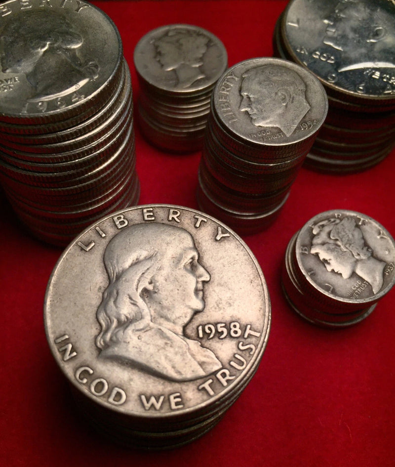 1 + TROY oz ounce 90% SILVER U.S. Coin Lot pre-1965 Bullion Coins *FREE COIN!*-1