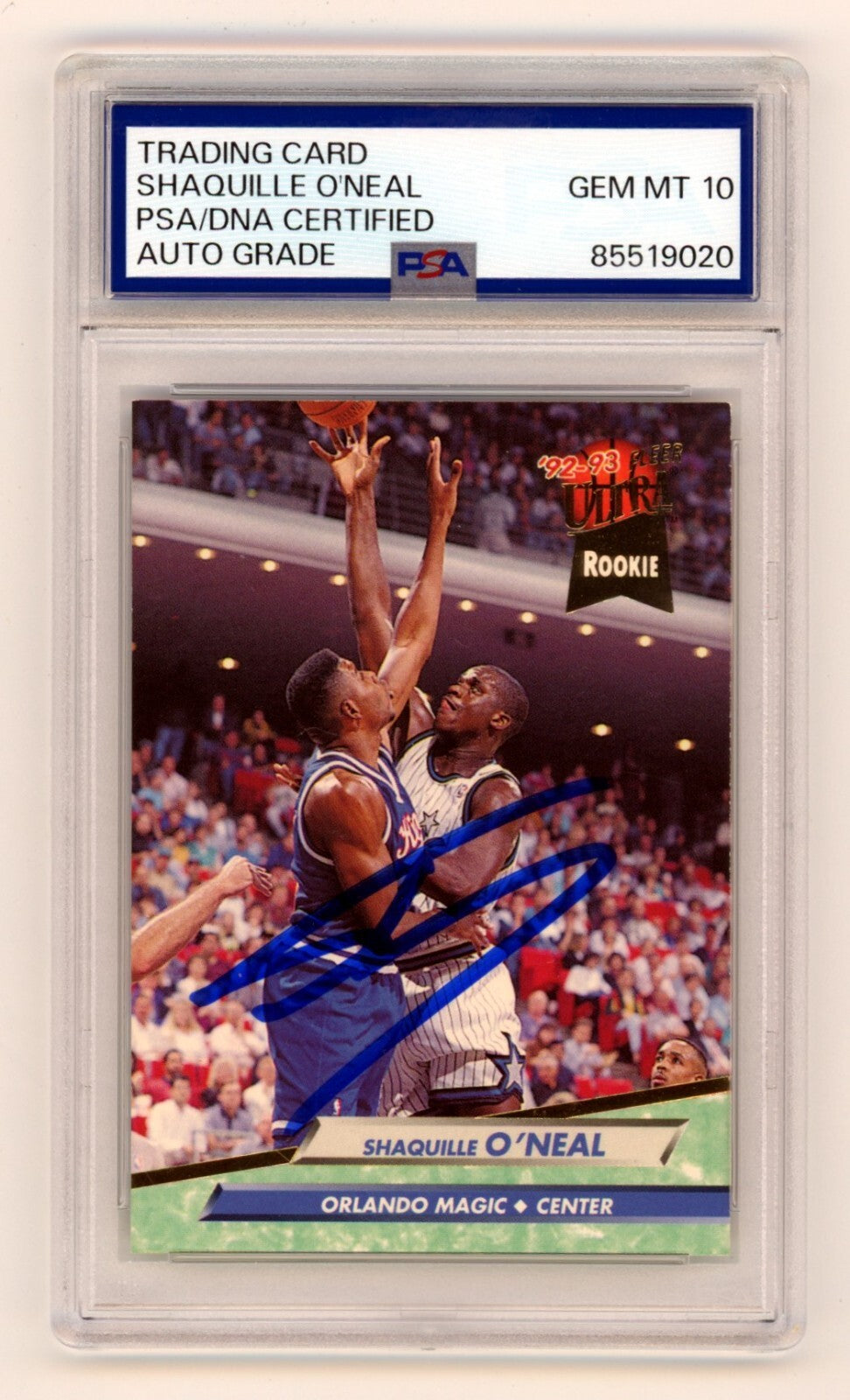Shaquille O'Neal 1992-93 Fleer Ultra #328 Rookie RC Signed PSA 10 Auto BAS Shaq-1