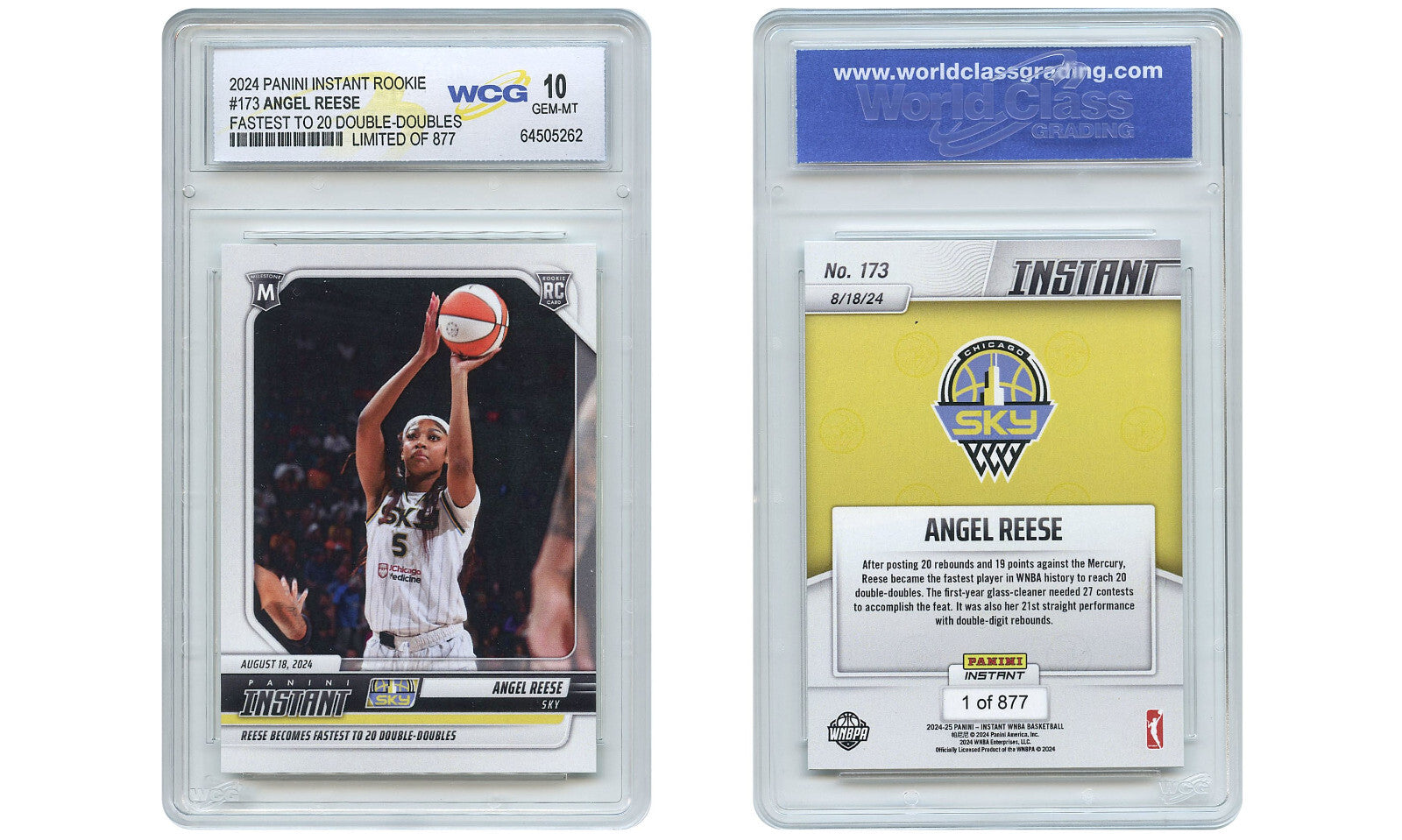 2024 Panini ANGEL REESE Double-Doubles ROOKIE CARD #173 - GEM MINT 10 (LTD 877)-2