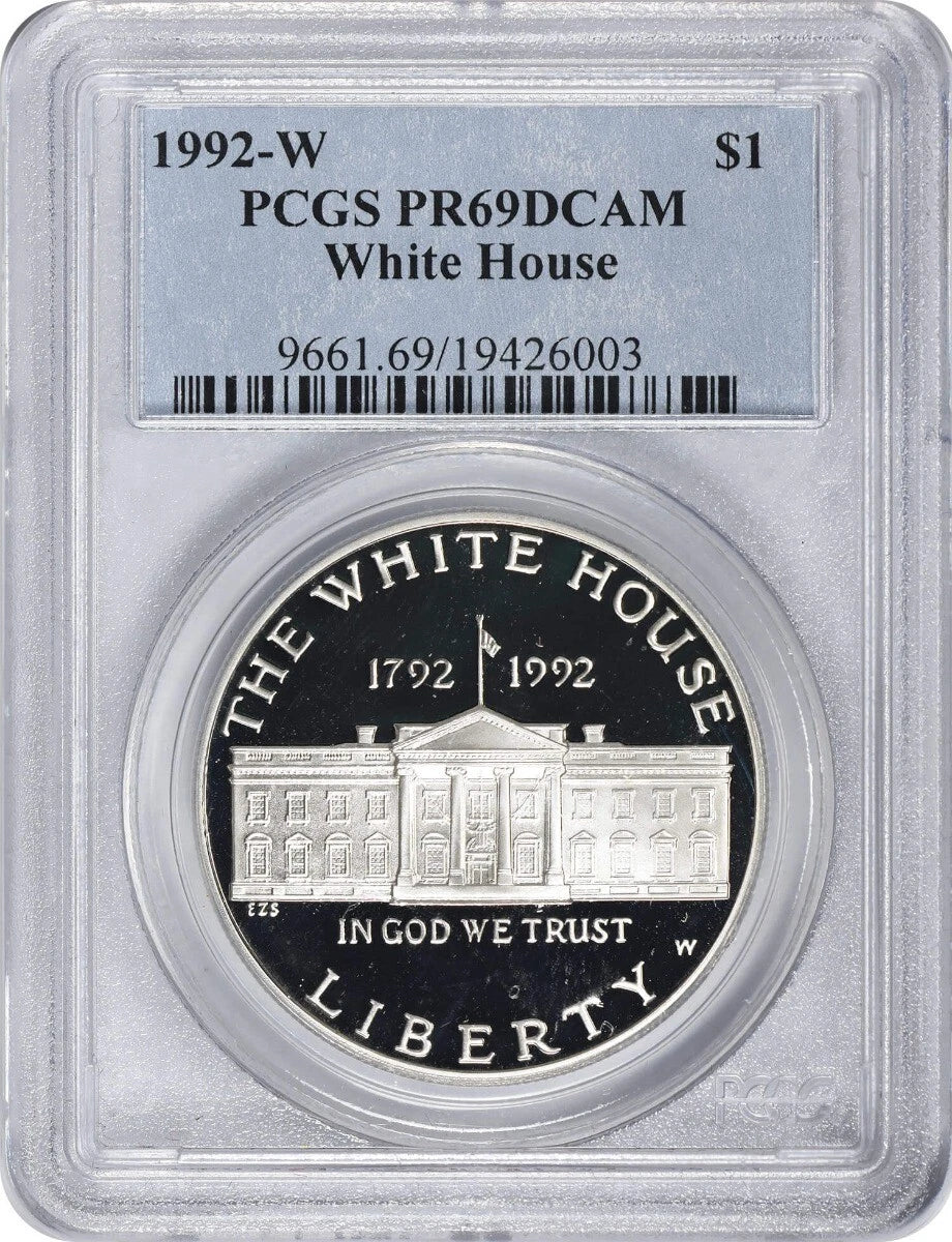 1992-W White House Silver Commemorative Dollar PR69DCAM PCGS Proof 69 Deep Cameo-1