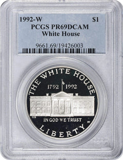 1992-W White House Silver Commemorative Dollar PR69DCAM PCGS Proof 69 Deep Cameo-1