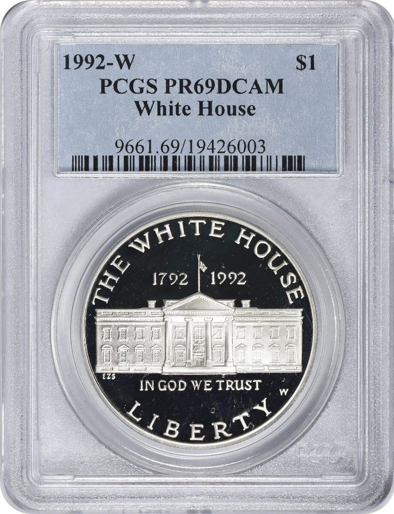 1992-W White House Silver Commemorative Dollar PR69DCAM PCGS Proof 69 Deep Cameo-1