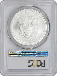 2007-W $1 American Silver Eagle Burnished SP69 PCGS-2