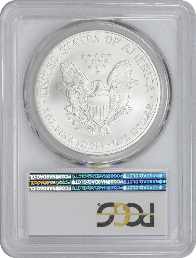 2007-W $1 American Silver Eagle Burnished SP69 PCGS-2