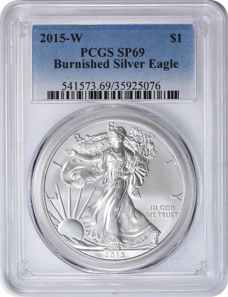 2015-W American Silver Eagle Dollar SP69 Burnished Specimen 69-1
