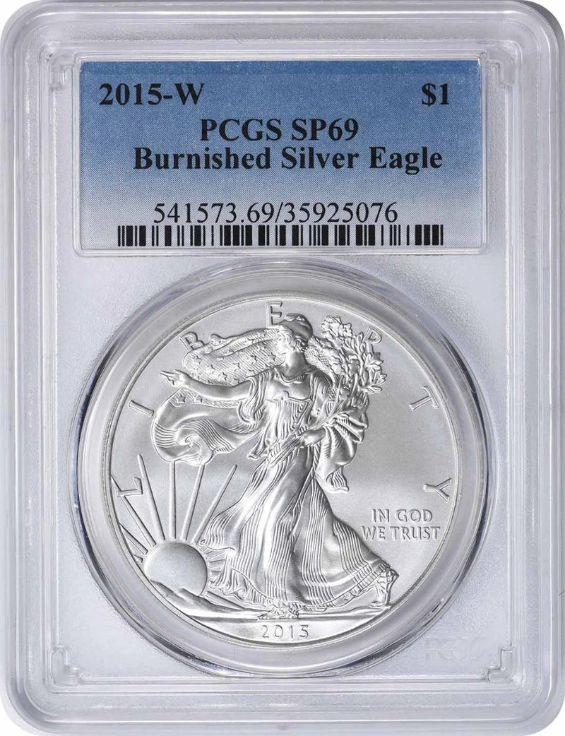 2015-W American Silver Eagle Dollar SP69 Burnished Specimen 69-1
