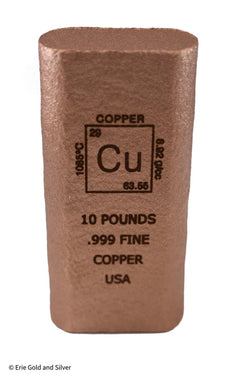 10 Pounds Fine Copper Bar Rectangle Ingot Element Design | 10lbs-6