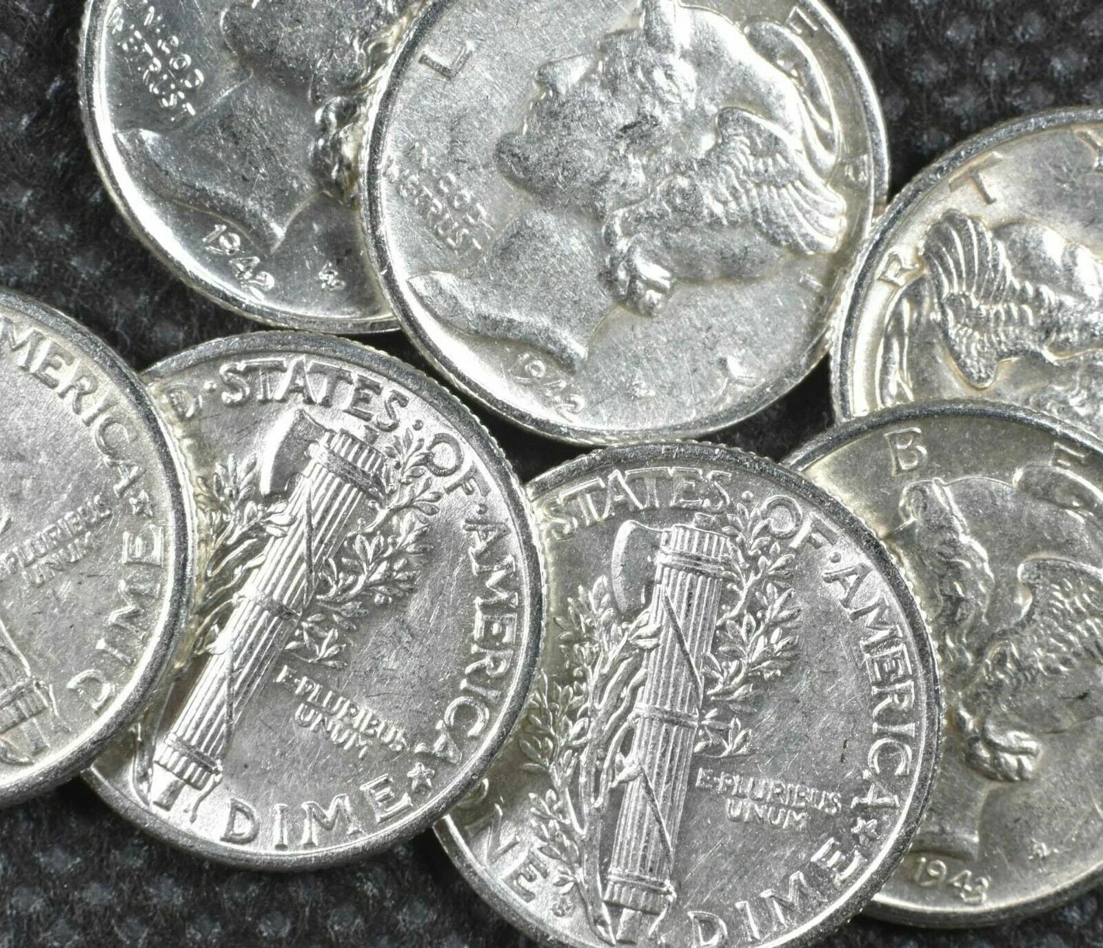 ✯ Estate Coin Lot Mercury Silver Dimes UNC+ MS++ BU ✯ 90% Silver RARE ✯-3