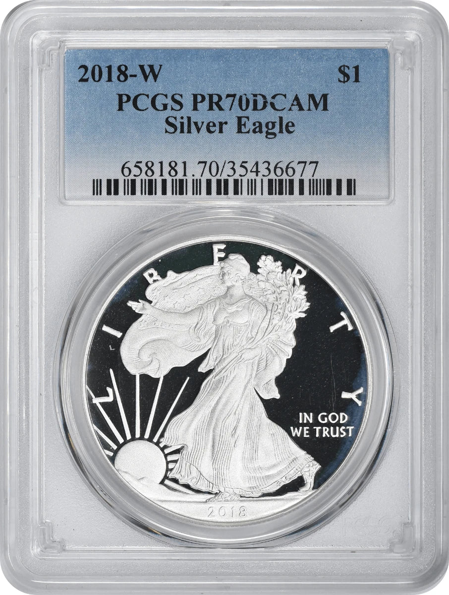 2018-W American Silver Eagle Dollar PR70DCAM PCGS-1