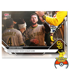Graded 10 Jackson Merrill 2025 MLB Topps NOW Card 45 - RBI RECORD-3