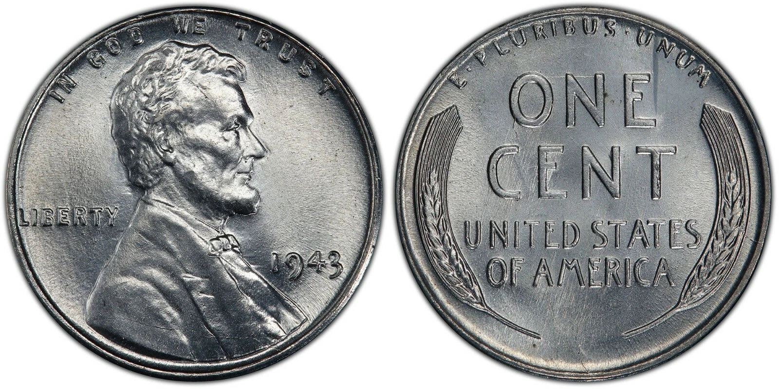 ✯ 1943 Steel Penny WWII Wartime Cents ✯（2）Coins UNC Brilliant Uncirculated BU MS Estate✯