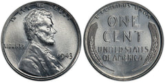 ✯ 1943 Steel Penny WWII Wartime Cents ✯（2）Coins UNC Brilliant Uncirculated BU MS Estate✯-1