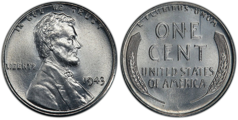 ✯ 1943 Steel Penny WWII Wartime Cents ✯（2）Coins UNC Brilliant Uncirculated BU MS Estate✯-1