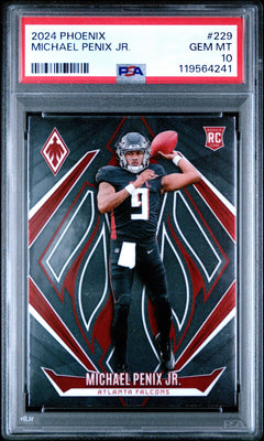 Graded 2024 Panini Phoenix Michael Penix Jr #229 Rookie RC Football Card PSA 10-1