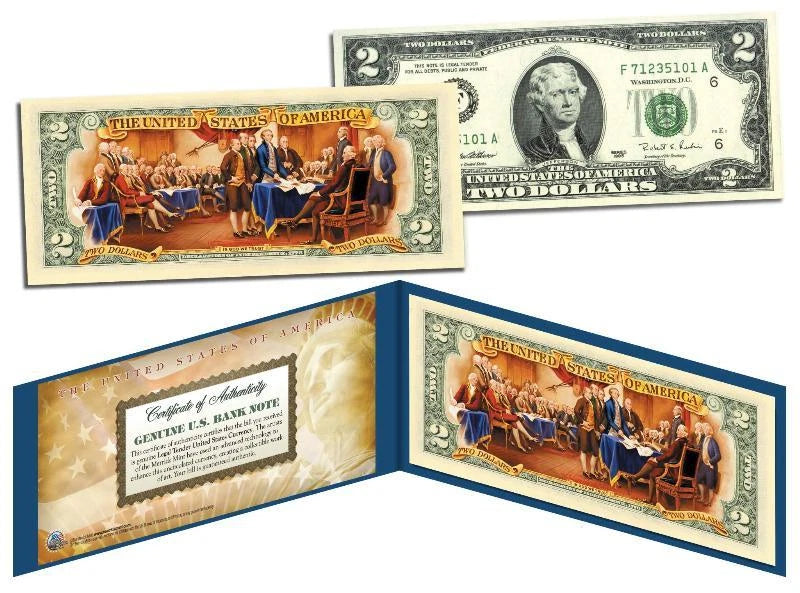 RARELY SEEN Genuine Legal Tender COLORIZED $2 U.S Bill *****MUST SEE*****-1