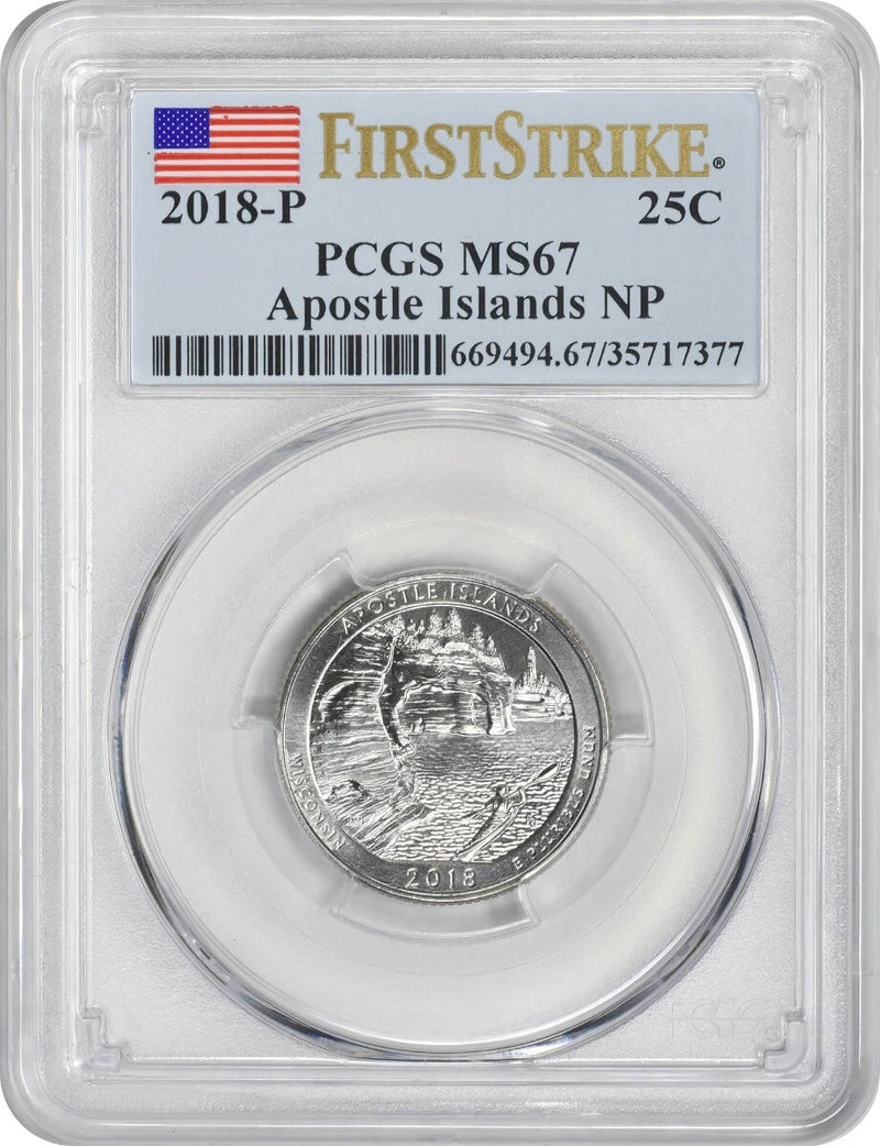 2018-P Parque Nacional ATB de las Islas Apostle Quarter MS67 Primer Golpe-1