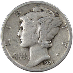 1929 Mercury Dime VG Very Good 90% Silver 10c US Coin Collectible-1