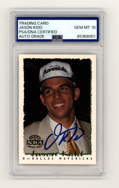 Jason Kidd 1994 Topps NBA Draft Pick #37 Rookie RC Signed PSA 10 Auto Mavericks-1