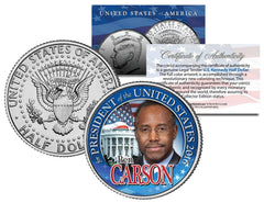 BEN CARSON FOR PRESIDENT 2016 Campaign Colorized JFK Half Dollar U.S. Coin-1