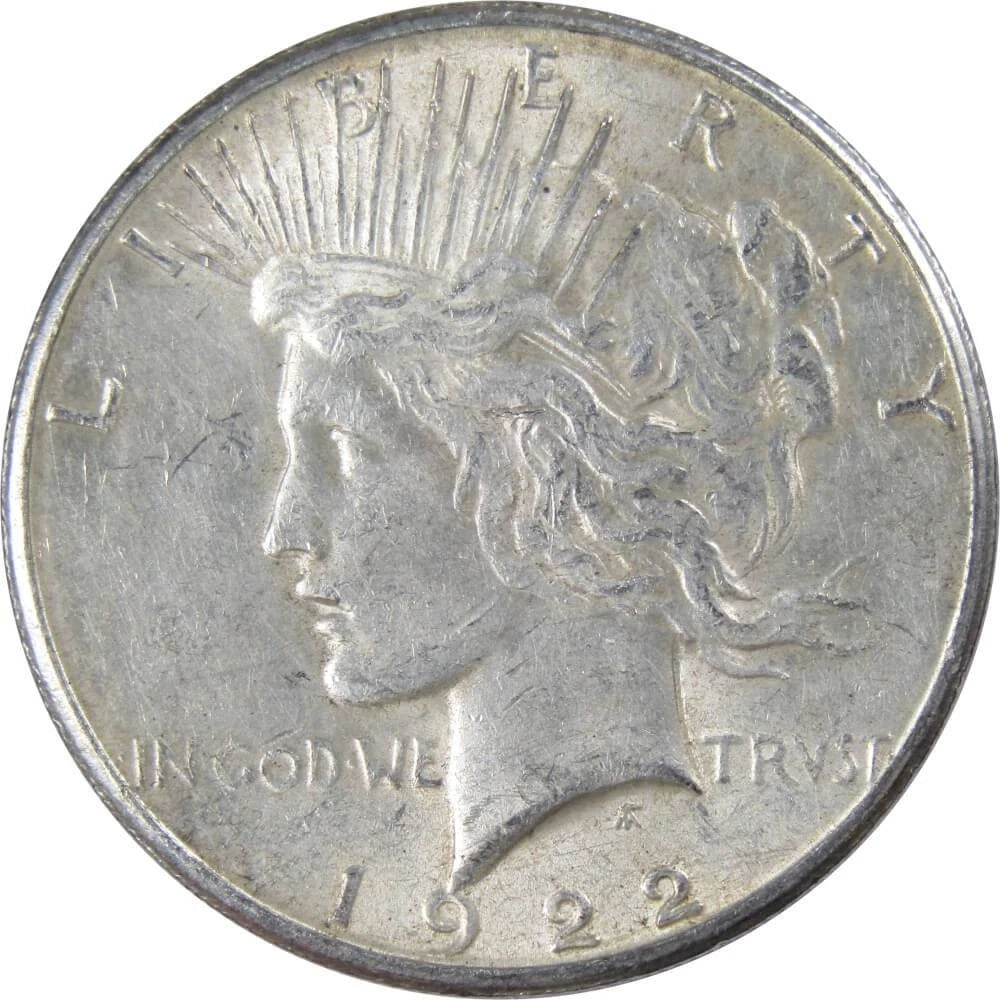 1922 S Peace Dollar AU About Uncirculated 90% Silver $1 US Coin Collectible-1