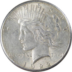 1922 S Peace Dollar AU About Uncirculated 90% Silver $1 US Coin Collectible-1
