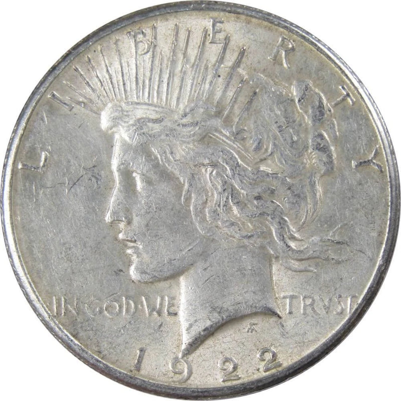 1922 S Peace Dollar AU About Uncirculated 90% Silver $1 US Coin Collectible-1