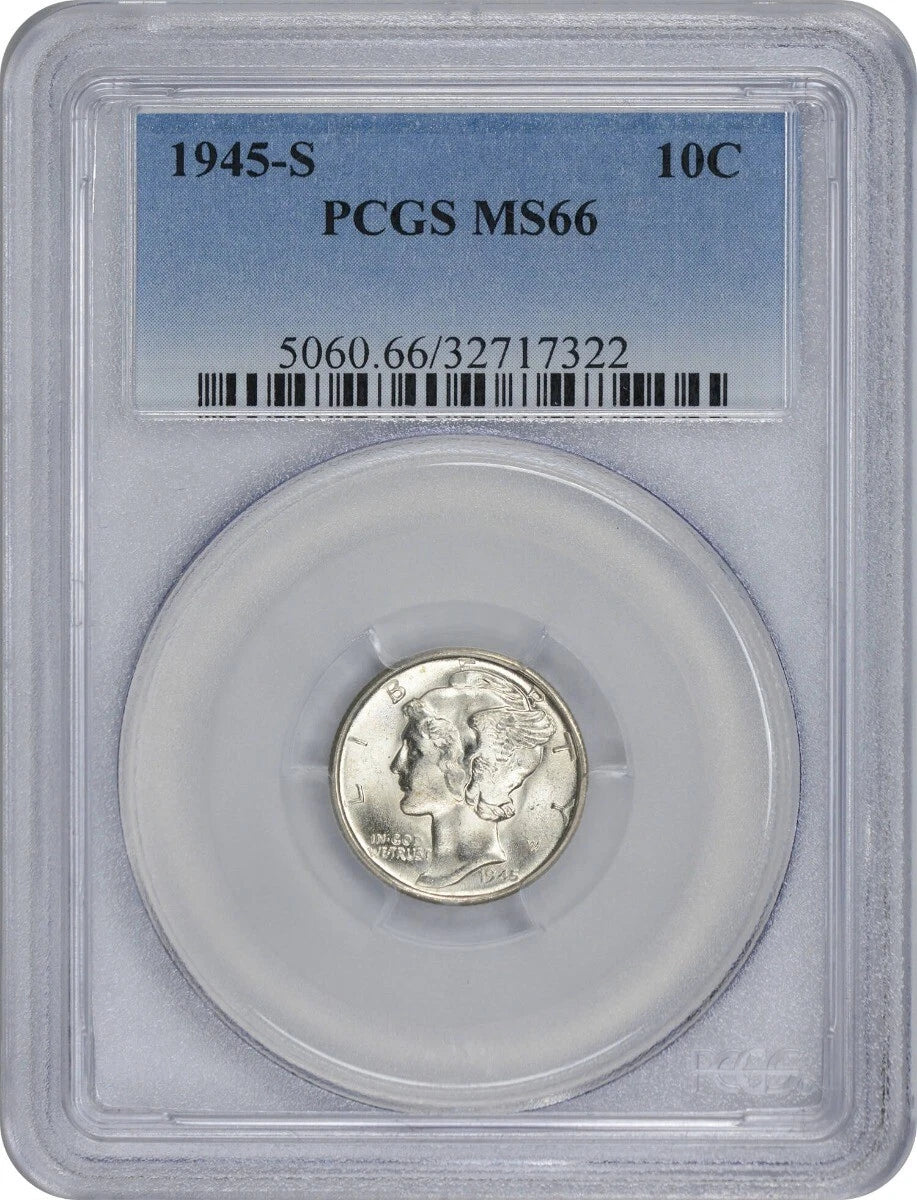 1945-S Mercury Silver Dime MS66 PCGS-1
