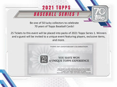 2021 Topps Baseball Series 1 Factory Sealed 67 Card Hanger Pack Box Relics Autos-5