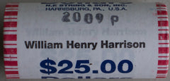 2009 P William Henry Harrison Uncirculated One Dollar 25 Golden Coin Roll $1-3