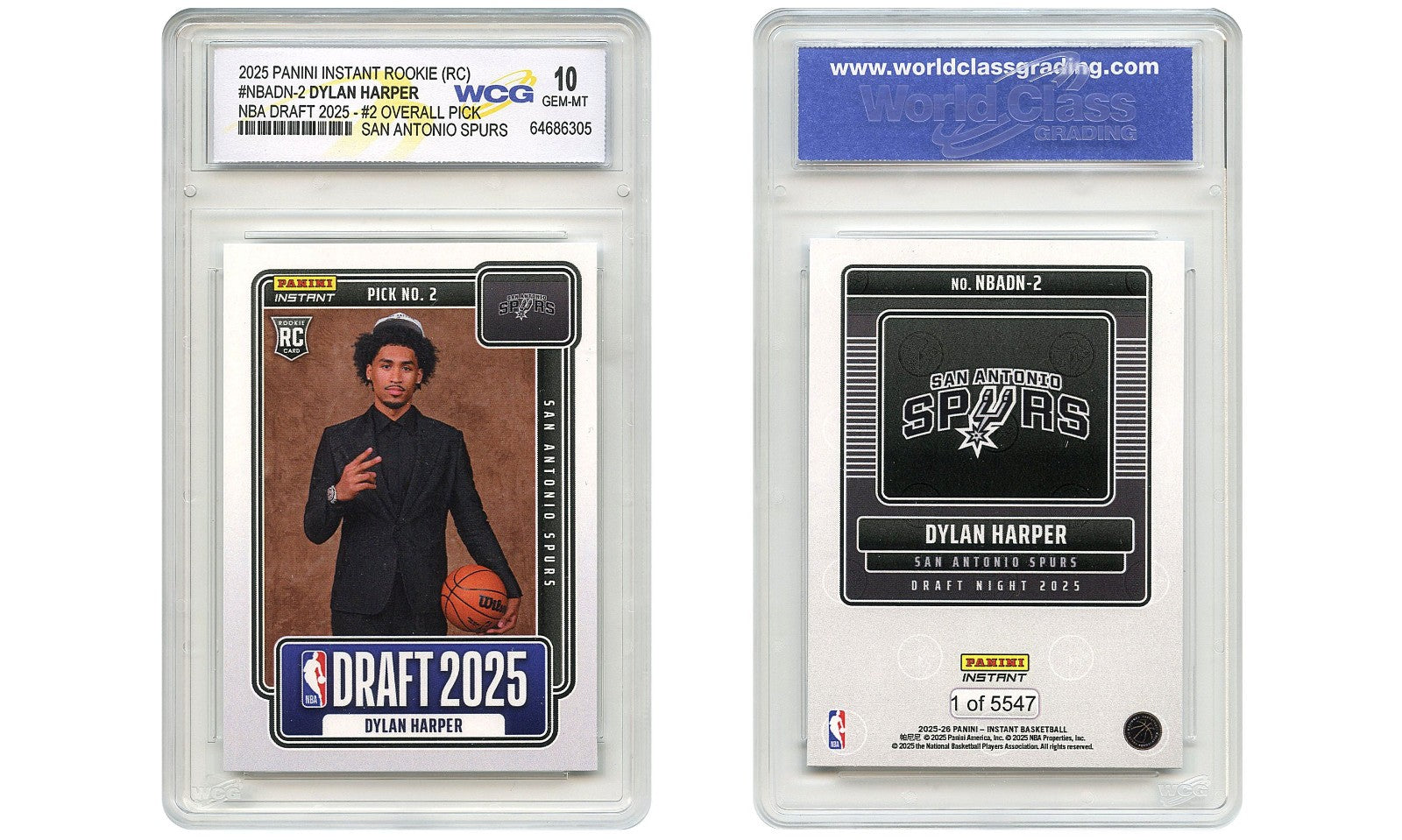 2025 NBA Panini DYLAN HARPER #2 Draft Pick Rookie Card RC #NBADN-2 - GEM MINT 10
