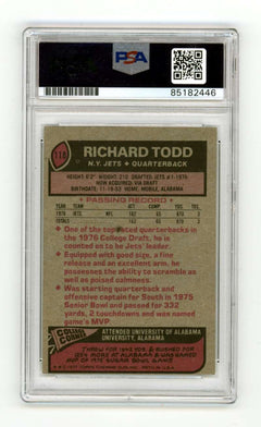 Richard Todd 1977 Topps #118 Rookie RC Signed PSA Authentic Auto New York Jets-2