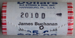 2010 D James Buchanan Uncirculated One Dollar 25 Golden Coin Roll $1-3