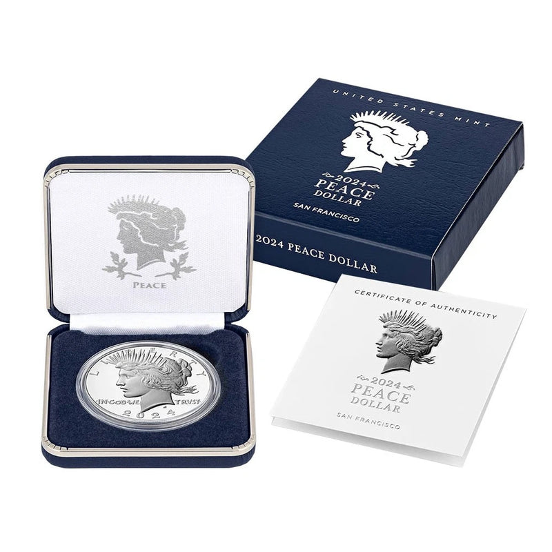 Dólar de plata de la paz Proof de $1 2024-S con caja, OGP y certificado de autenticidad-1