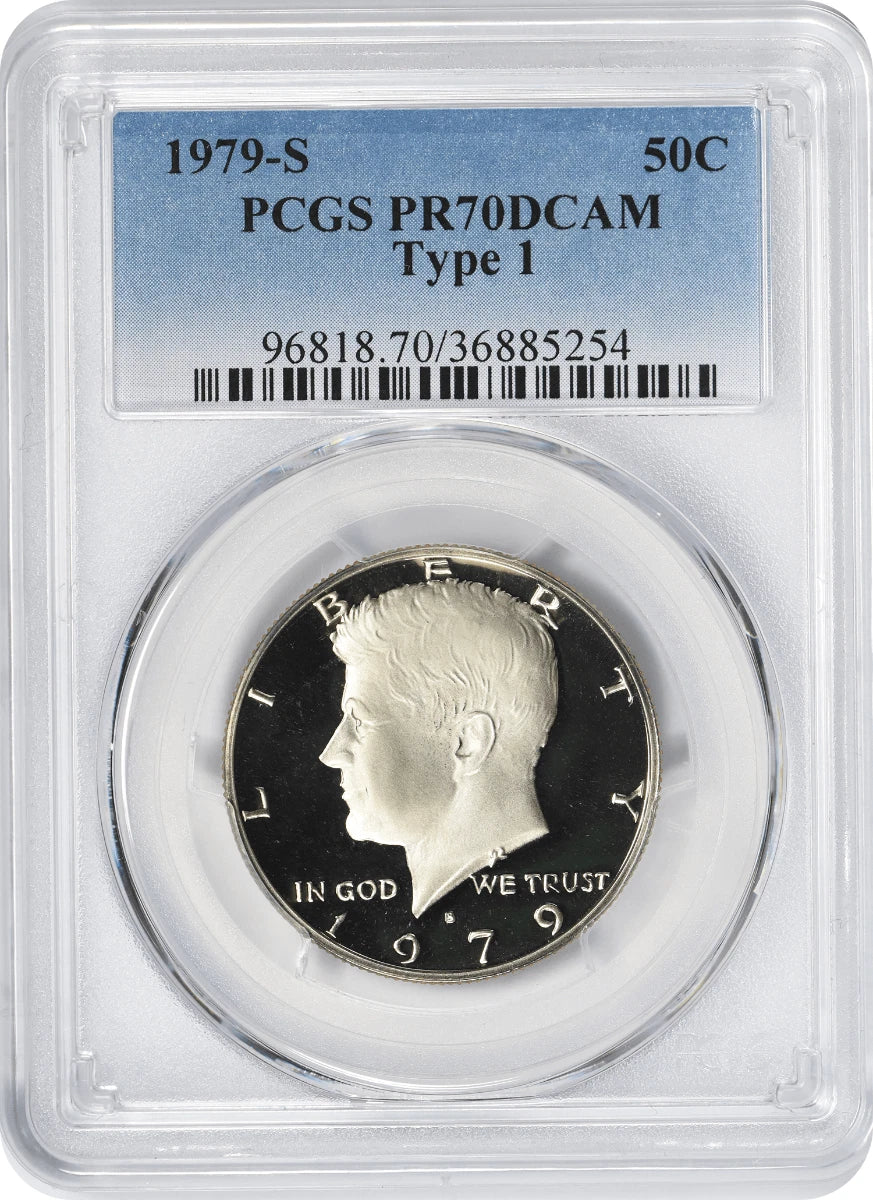 1979-S Type 1 Kennedy Half PR70DCAM PCGS Proof 70 Deep Cameo Filled 'S'-1