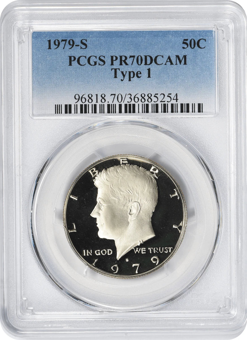 1979-S Type 1 Kennedy Half PR70DCAM PCGS Proof 70 Deep Cameo Filled 'S'-1