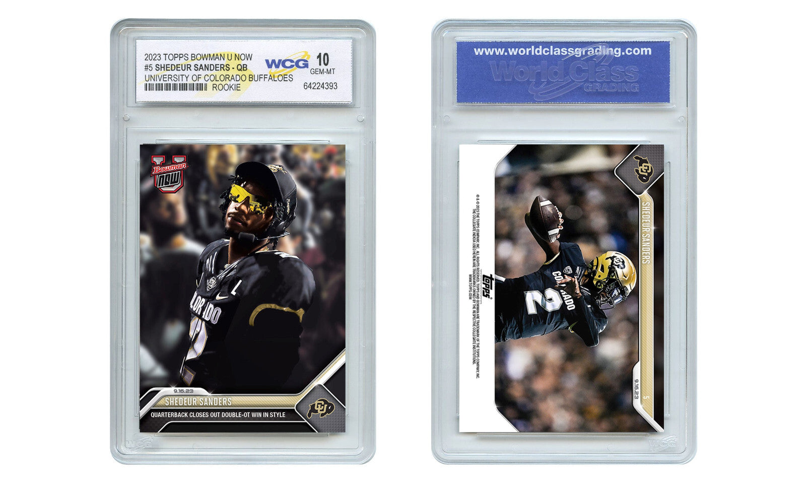 2023 Shedeur Sanders QB Topps Colorado Buffaloes ROOKIE Card #5 - GEM-MINT 10-3