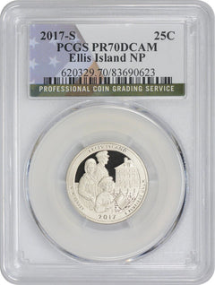2017-S Flag Clad Ellis Island National Park Quarter PR70DCAM PCGS-1