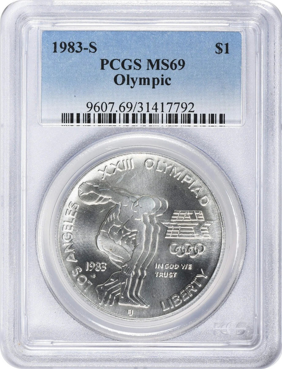 1983-S Olympic Silver Commemorative Dollar MS69 PCGS Mint State 69-1
