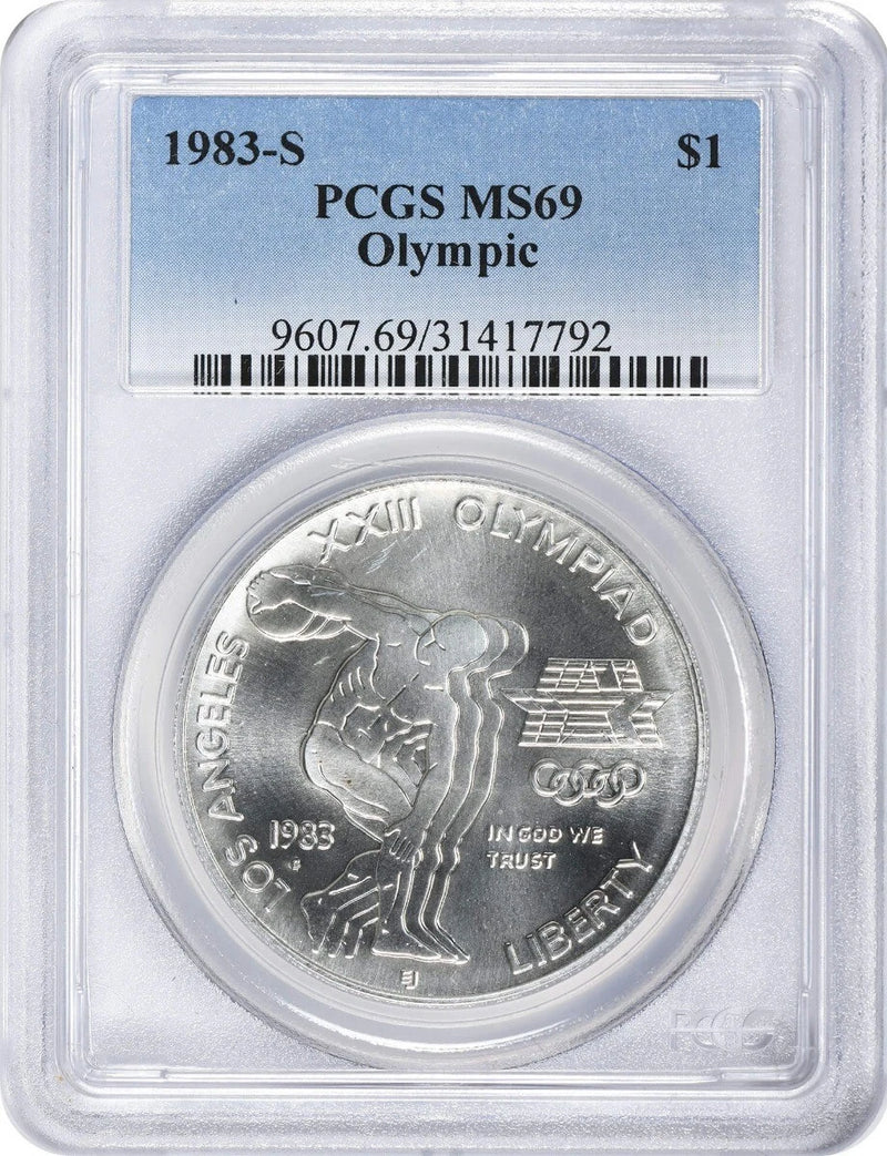 1983-S Olympic Silver Commemorative Dollar MS69 PCGS Mint State 69-1
