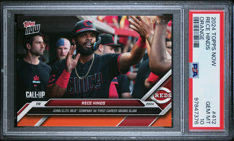 PSA 10 Rece Hinds Orange 5/5 RC Rookie #412 2024 Topps Now 97847376-1