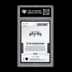 Graded 10 Victor Wembanyama RC #544 2023 Panini Instant Rookie San Antonio Spurs-2